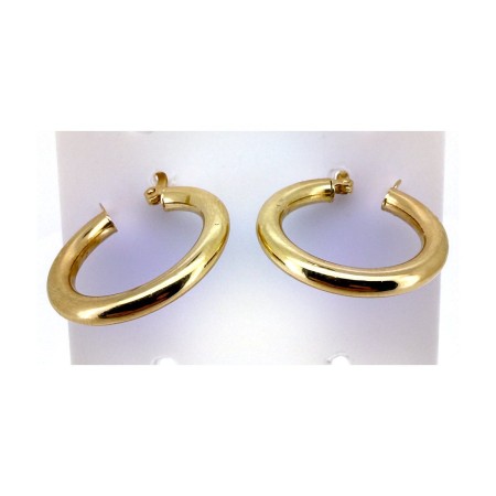Pendientes aros lisos de oro 18k